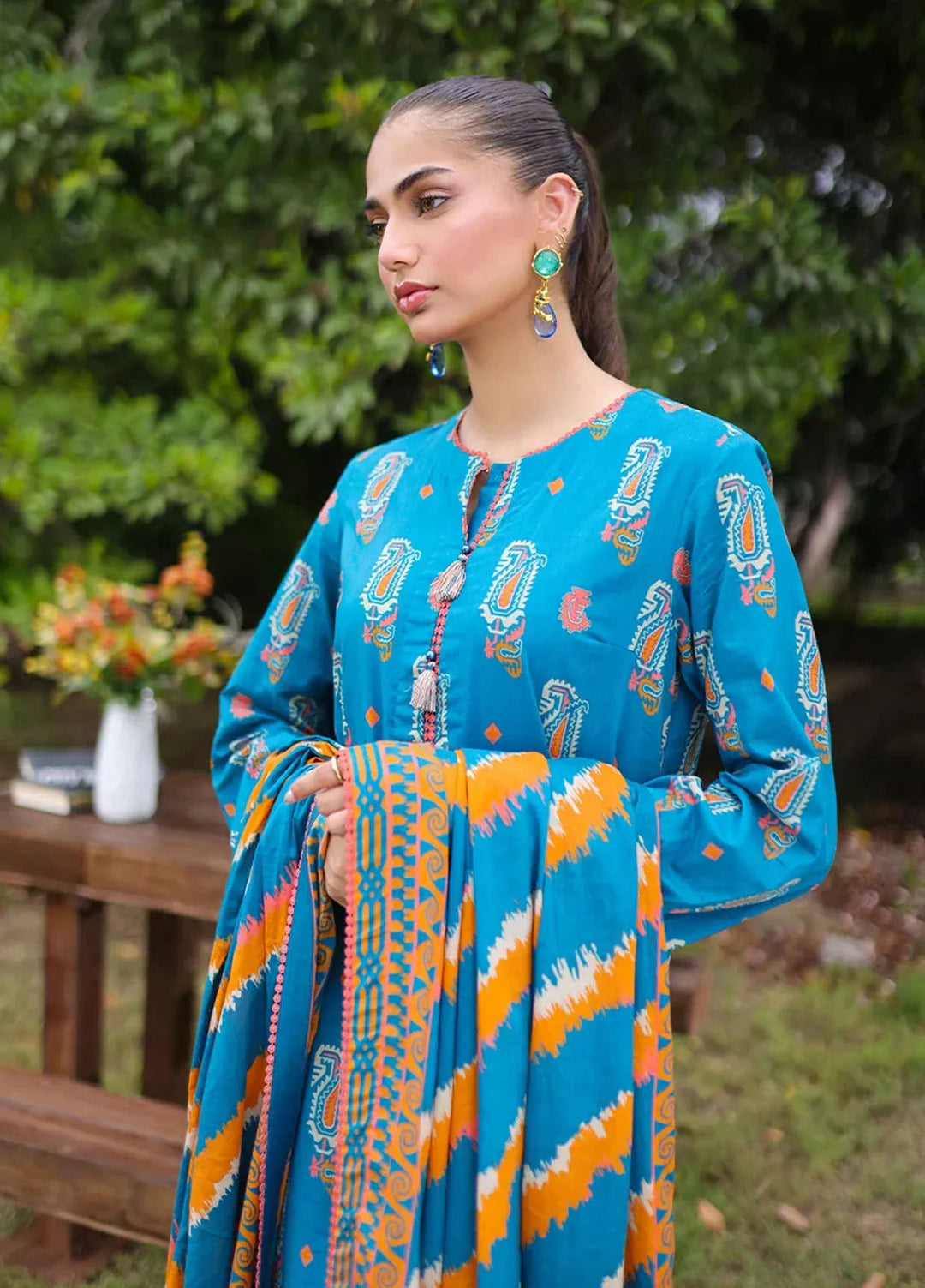 Unza by Salitex Embroidered Cambric Suits Unstitched 3 Piece WUS3BS24IZ008UT - Fall Collection