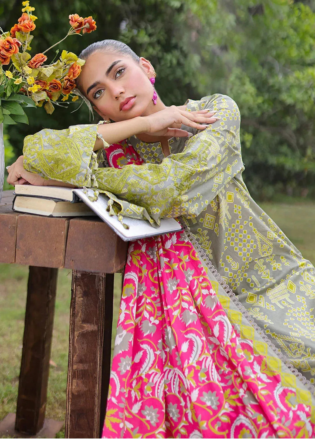 Unza by Salitex Embroidered Cambric Suits Unstitched 3 Piece WUS3BS24IZ011UT - Fall Collection