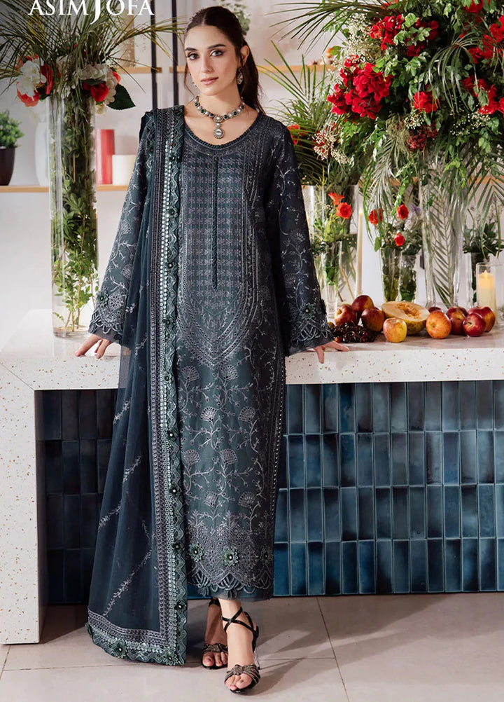 Uraan By Asim Jofa Embroidered Lawn Suit Unstitched 3 Piece AJ24U AJUR-01 - Summer Collection