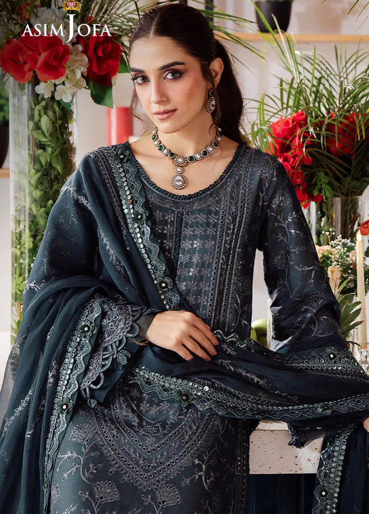 Uraan By Asim Jofa Embroidered Lawn Suit Unstitched 3 Piece AJ24U AJUR-01 - Summer Collection