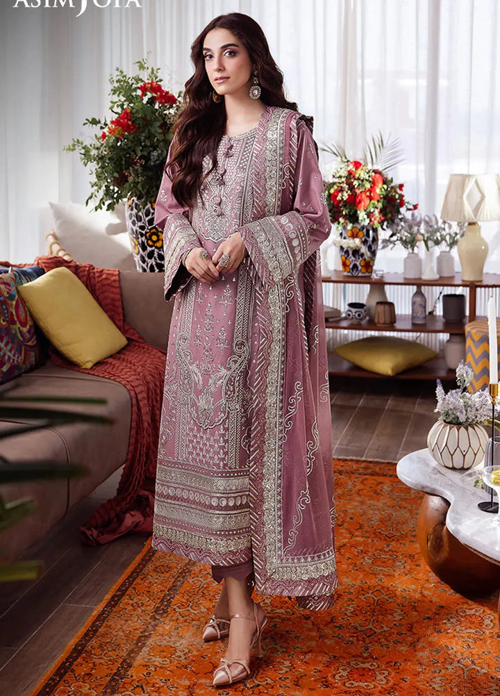 Uraan By Asim Jofa Embroidered Lawn Suit Unstitched 3 Piece AJ24U AJUR-02 - Summer Collection
