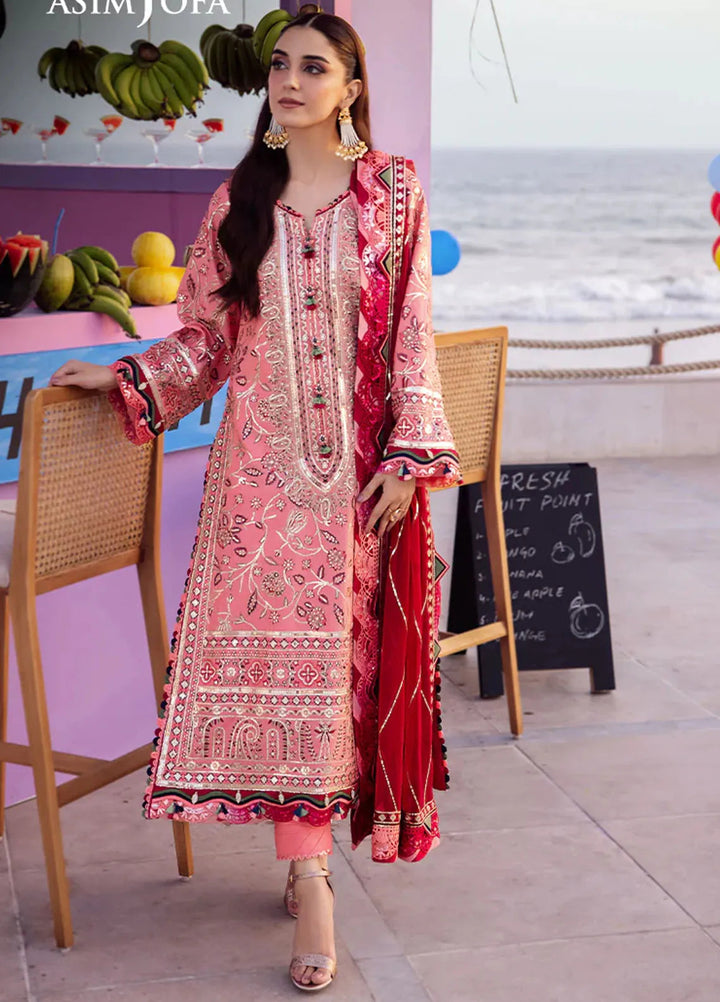 Uraan By Asim Jofa Embroidered Lawn Suit Unstitched 3 Piece AJ24U AJUR-06 - Summer Collection