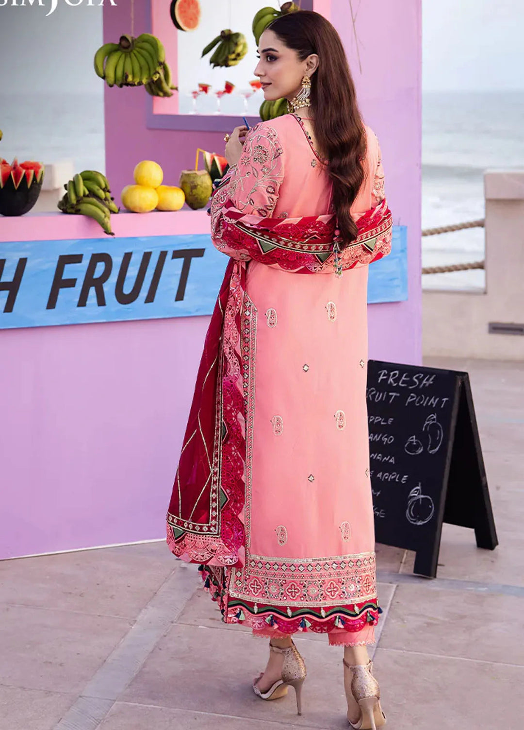 Uraan By Asim Jofa Embroidered Lawn Suit Unstitched 3 Piece AJ24U AJUR-06 - Summer Collection