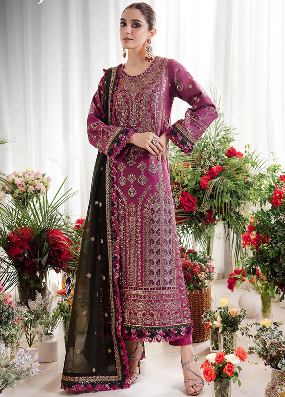 Uraan By Asim Jofa Embroidered Lawn Suit Unstitched 3 Piece AJ24U AJUR-07 - Summer Collection