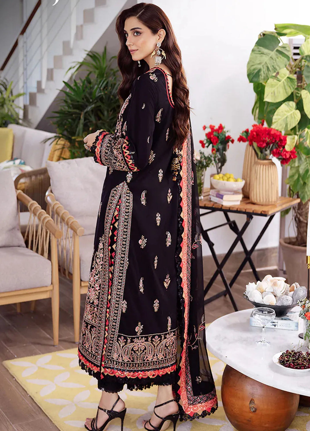 Uraan By Asim Jofa Embroidered Lawn Suit Unstitched 3 Piece AJ24U AJUR-08 - Summer Collection