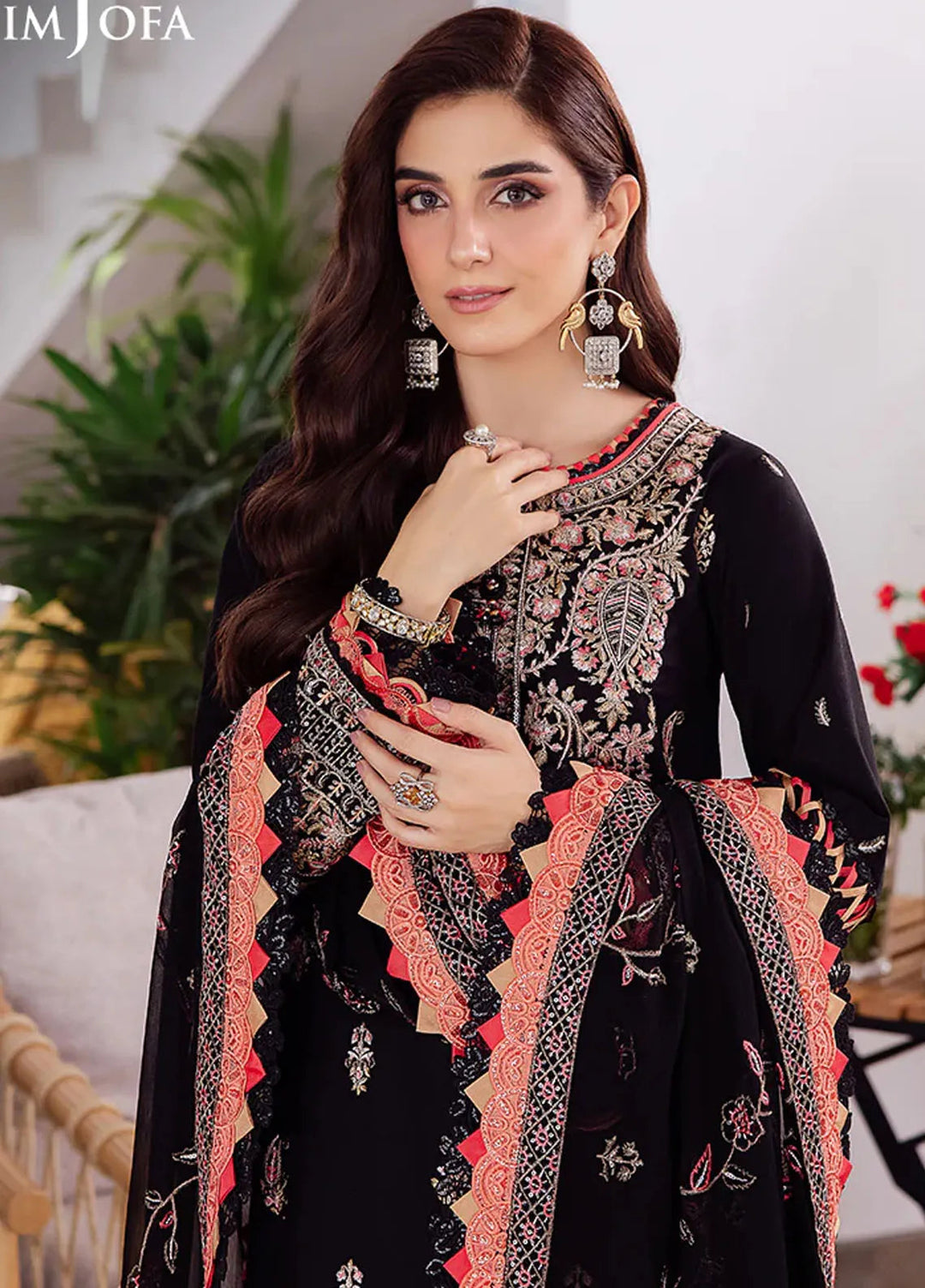 Uraan By Asim Jofa Embroidered Lawn Suit Unstitched 3 Piece AJ24U AJUR-08 - Summer Collection