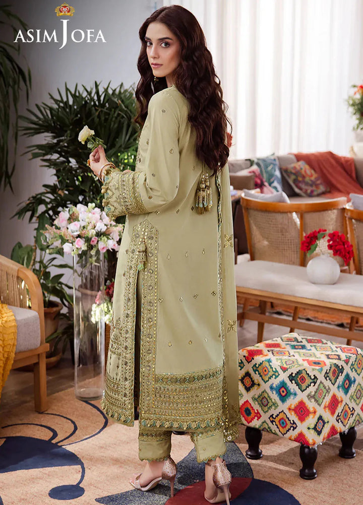 Uraan By Asim Jofa Embroidered Lawn Suit Unstitched 3 Piece AJ24U AJUR-11 - Summer Collection