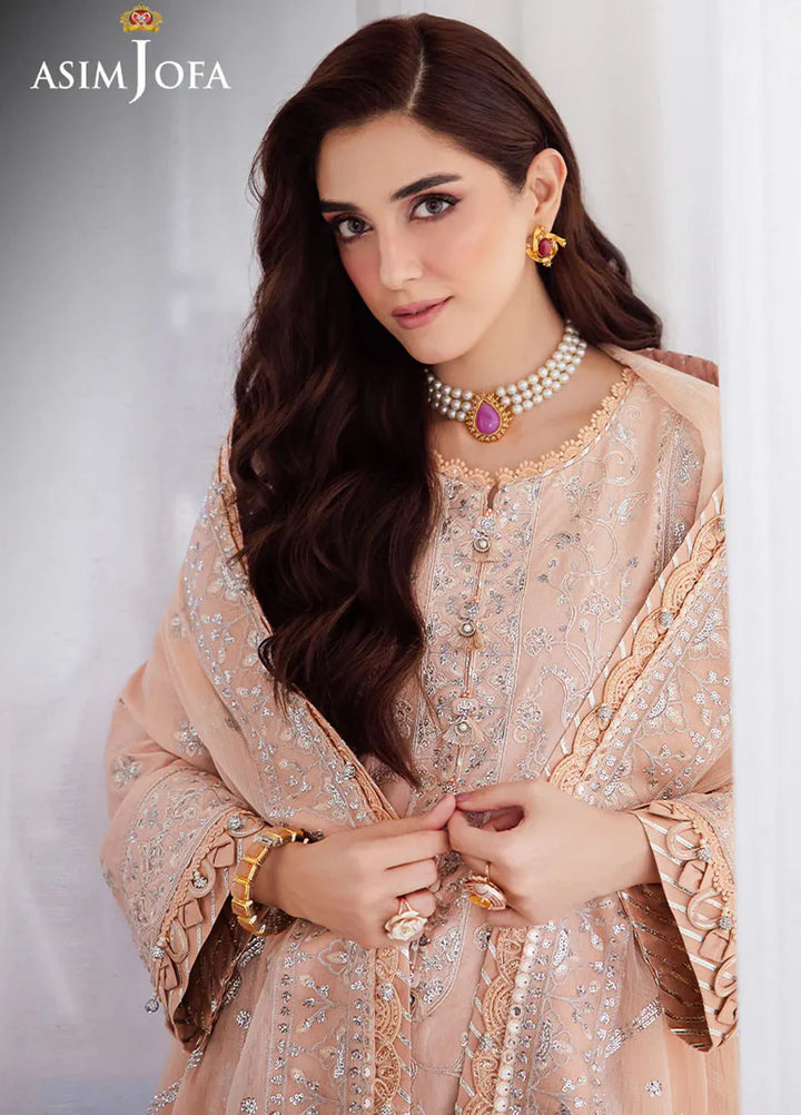 Uraan By Asim Jofa Embroidered Lawn Suit Unstitched 3 Piece AJ24U AJUR-12 - Summer Collection