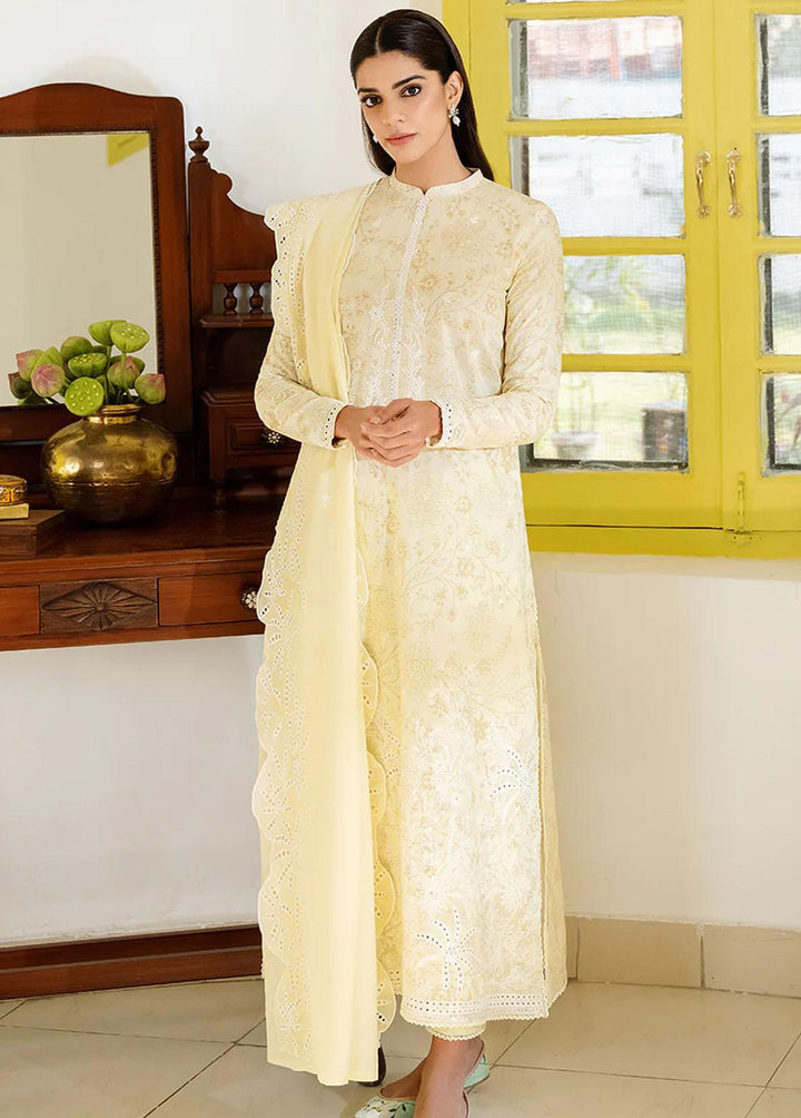 Uraan By Cross Stitch Embroidered Lawn Suits Unstitched 3 Piece CS23U Blaze Lime - Premium Collection