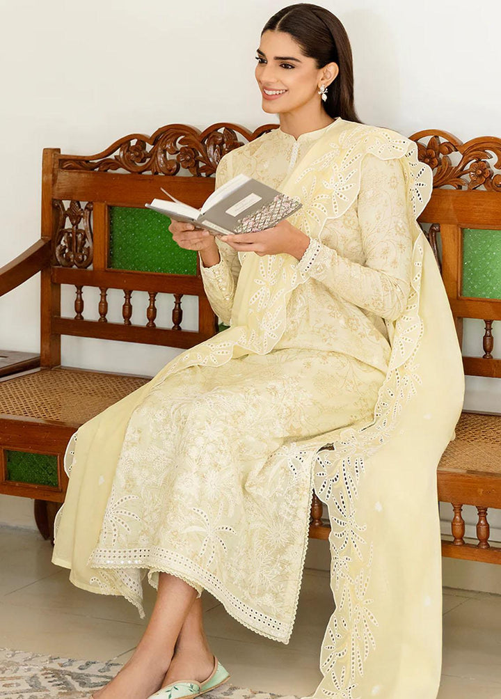 Uraan By Cross Stitch Embroidered Lawn Suits Unstitched 3 Piece CS23U Blaze Lime - Premium Collection