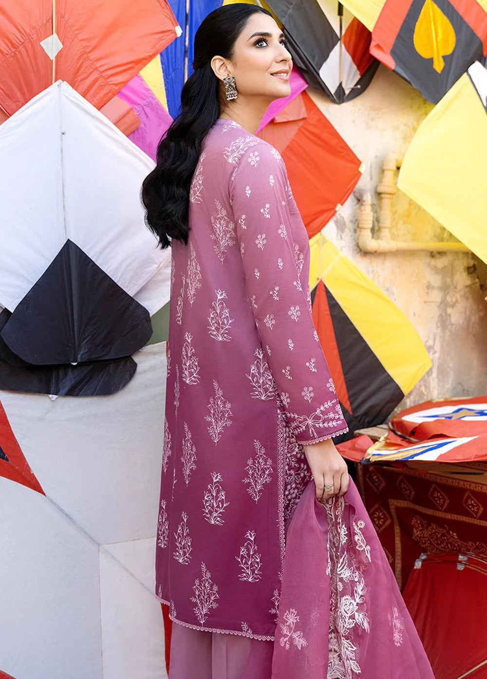 Uraan By Cross Stitch Embroidered Lawn Suits Unstitched 3 Piece CS23U Crystal Aura - Premium Collection