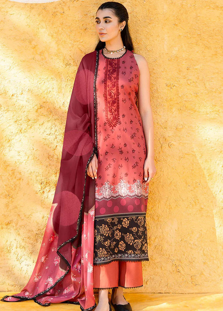 Uraan By Cross Stitch Embroidered Lawn Suits Unstitched 3 Piece CS23U Dazzling Moon - Premium Collection