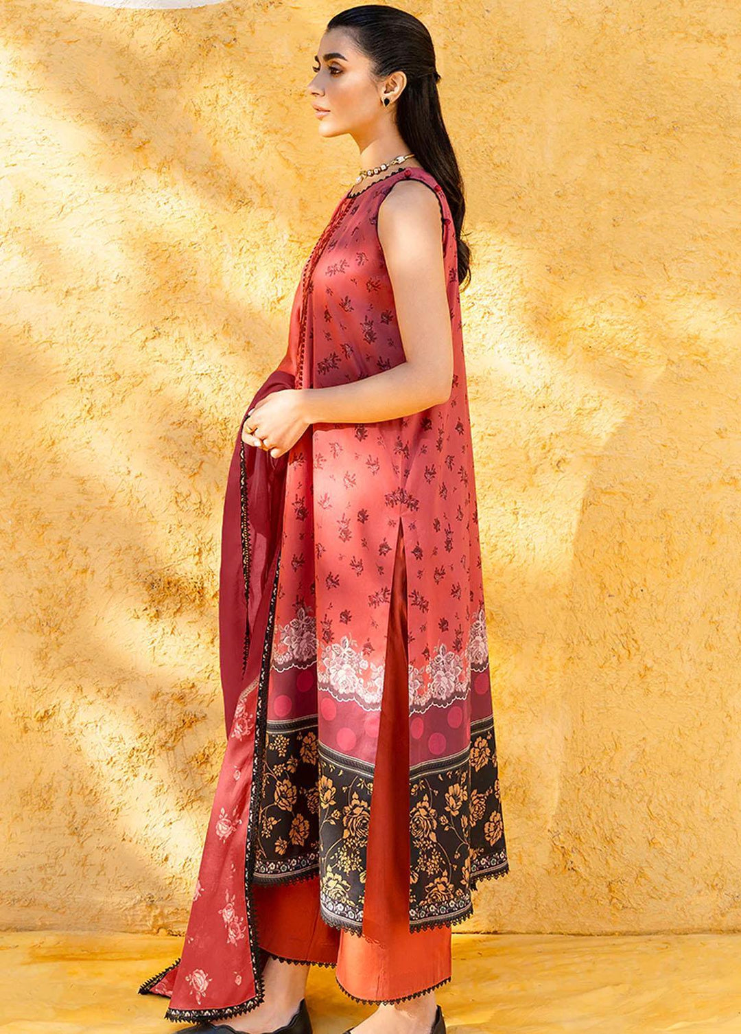 Uraan By Cross Stitch Embroidered Lawn Suits Unstitched 3 Piece CS23U Dazzling Moon - Premium Collection