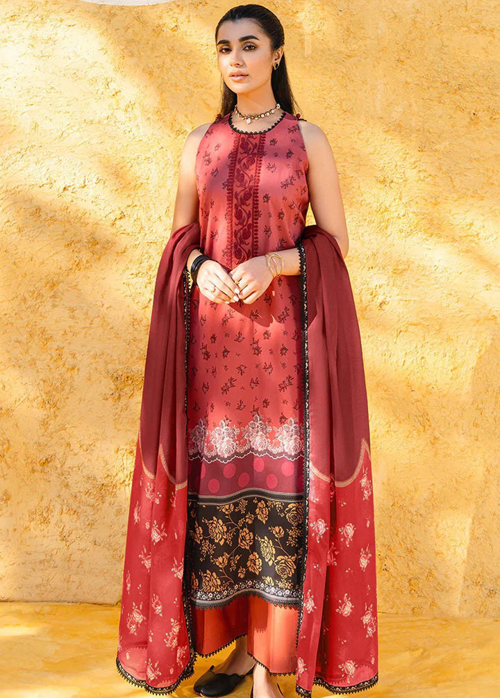 Uraan By Cross Stitch Embroidered Lawn Suits Unstitched 3 Piece CS23U Dazzling Moon - Premium Collection