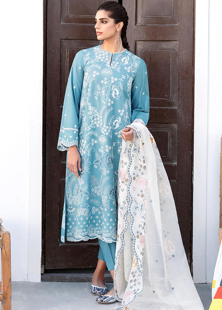 Uraan By Cross Stitch Embroidered Lawn Suits Unstitched 3 Piece CS23U Floral Bliss - Premium Collection