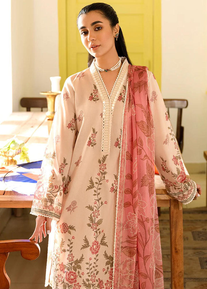 Uraan By Cross Stitch Embroidered Lawn Suits Unstitched 3 Piece CS23U Florid Heaven - Premium Collection