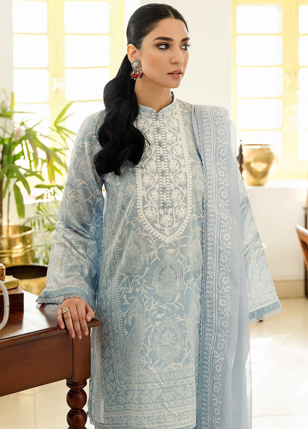 Uraan By Cross Stitch Embroidered Lawn Suits Unstitched 3 Piece CS23U Lilac Haze - Premium Collection