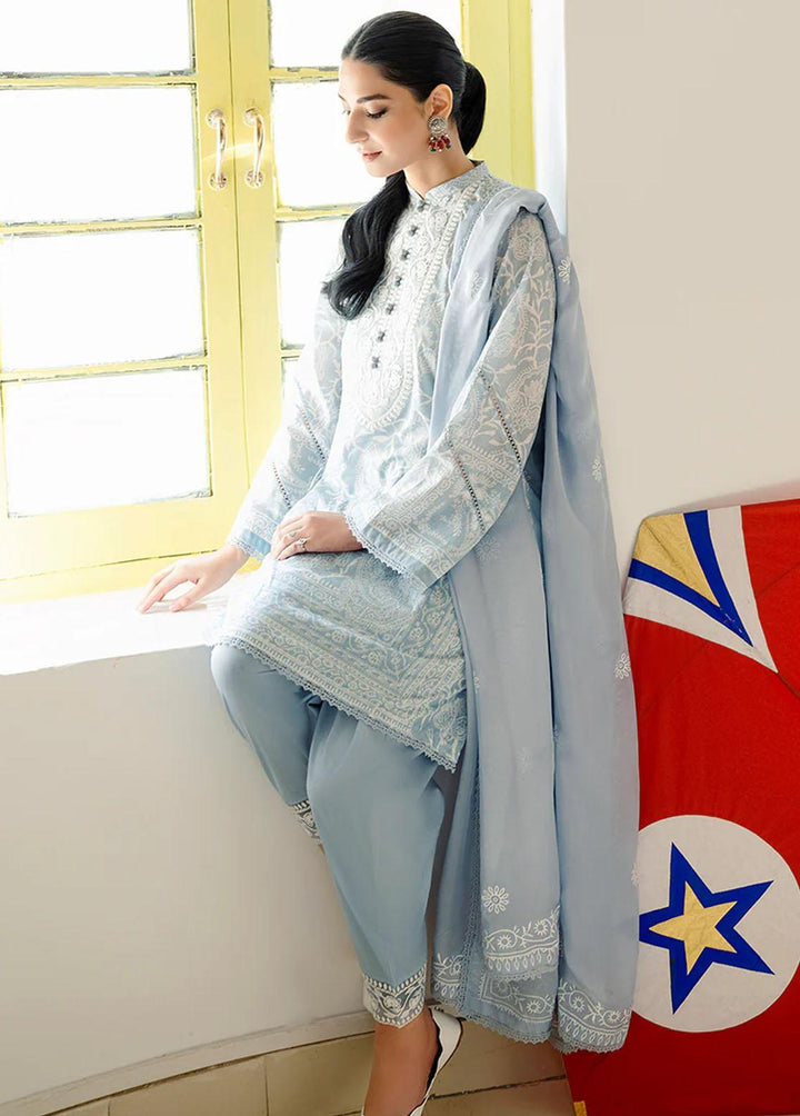 Uraan By Cross Stitch Embroidered Lawn Suits Unstitched 3 Piece CS23U Lilac Haze - Premium Collection