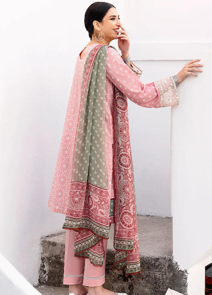 Uraan By Cross Stitch Embroidered Lawn Suits Unstitched 3 Piece CS23U Lush Pink - Premium Collection