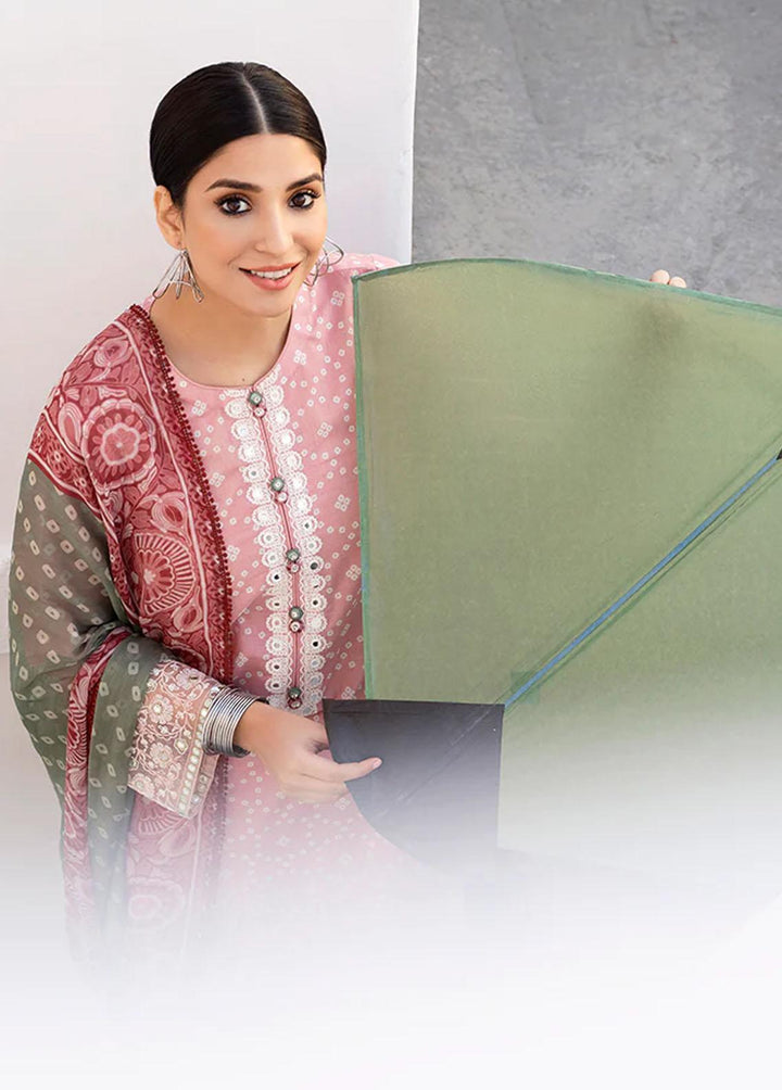 Uraan By Cross Stitch Embroidered Lawn Suits Unstitched 3 Piece CS23U Lush Pink - Premium Collection
