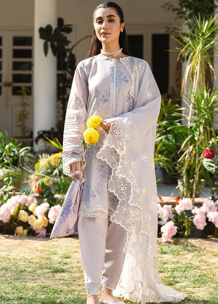 Uraan By Cross Stitch Embroidered Lawn Suits Unstitched 3 Piece CS23U Orchid Ice - Premium Collection