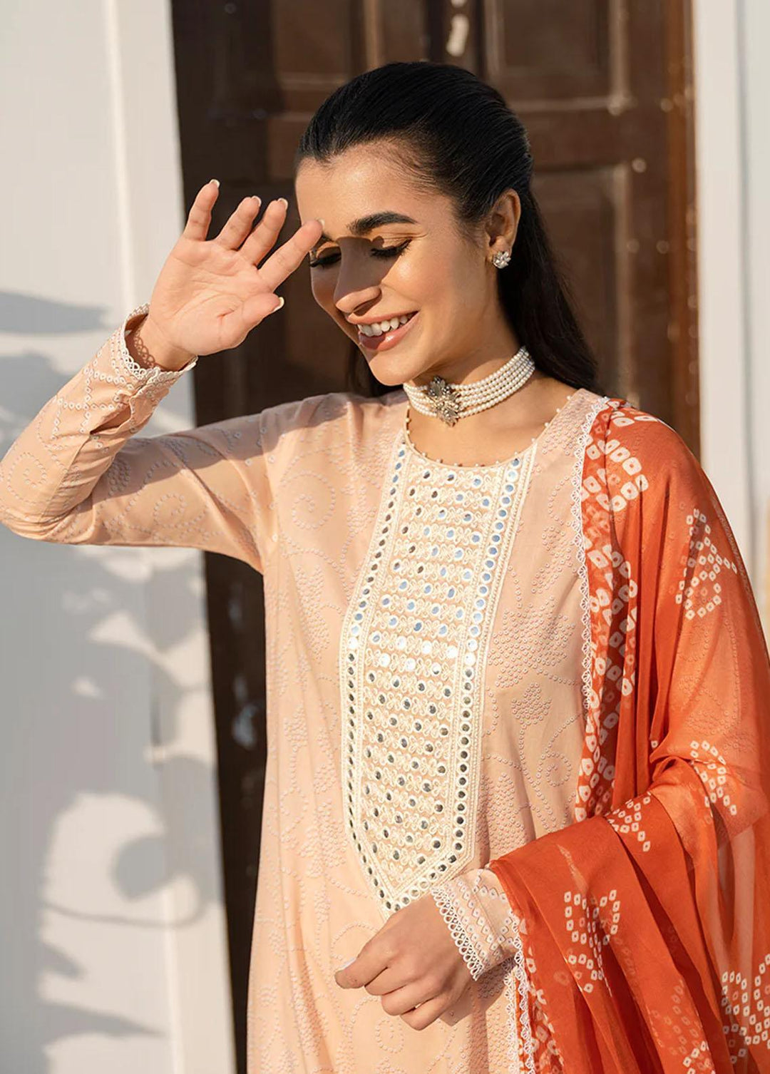 Uraan By Cross Stitch Embroidered Lawn Suits Unstitched 3 Piece CS23U Rusty Beam - Premium Collection