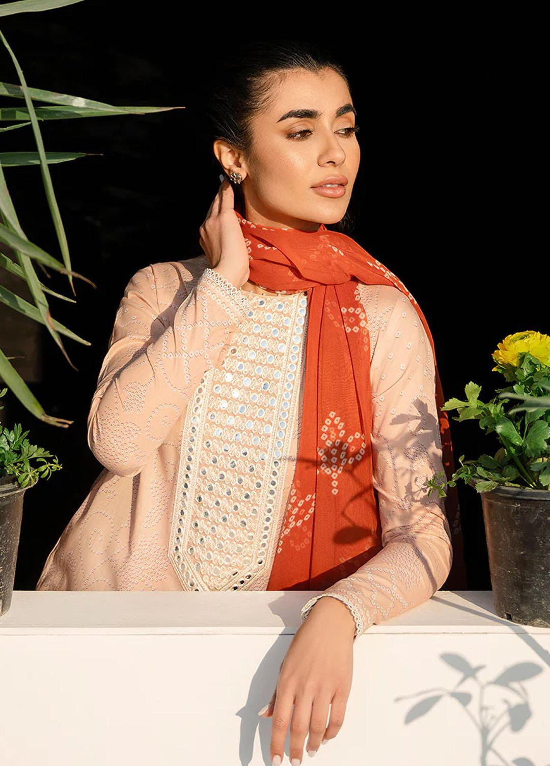 Uraan By Cross Stitch Embroidered Lawn Suits Unstitched 3 Piece CS23U Rusty Beam - Premium Collection