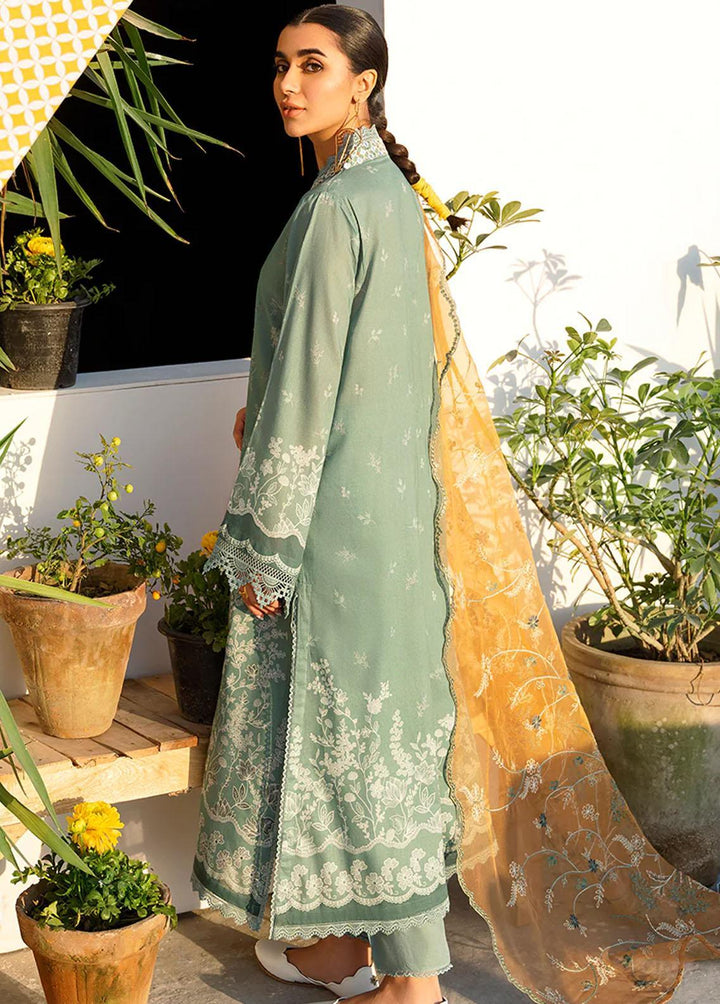 Uraan By Cross Stitch Embroidered Lawn Suits Unstitched 3 Piece CS23U Sage Brier - Premium Collection
