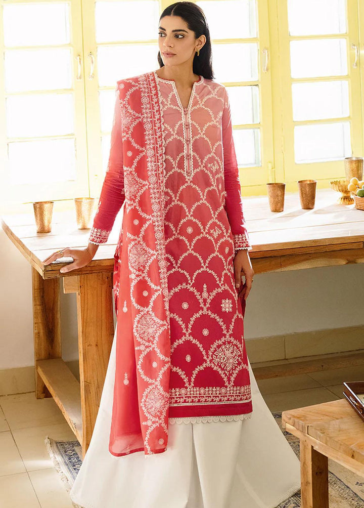 Uraan By Cross Stitch Embroidered Lawn Suits Unstitched 3 Piece CS23U Scalloped Flow - Premium Collection