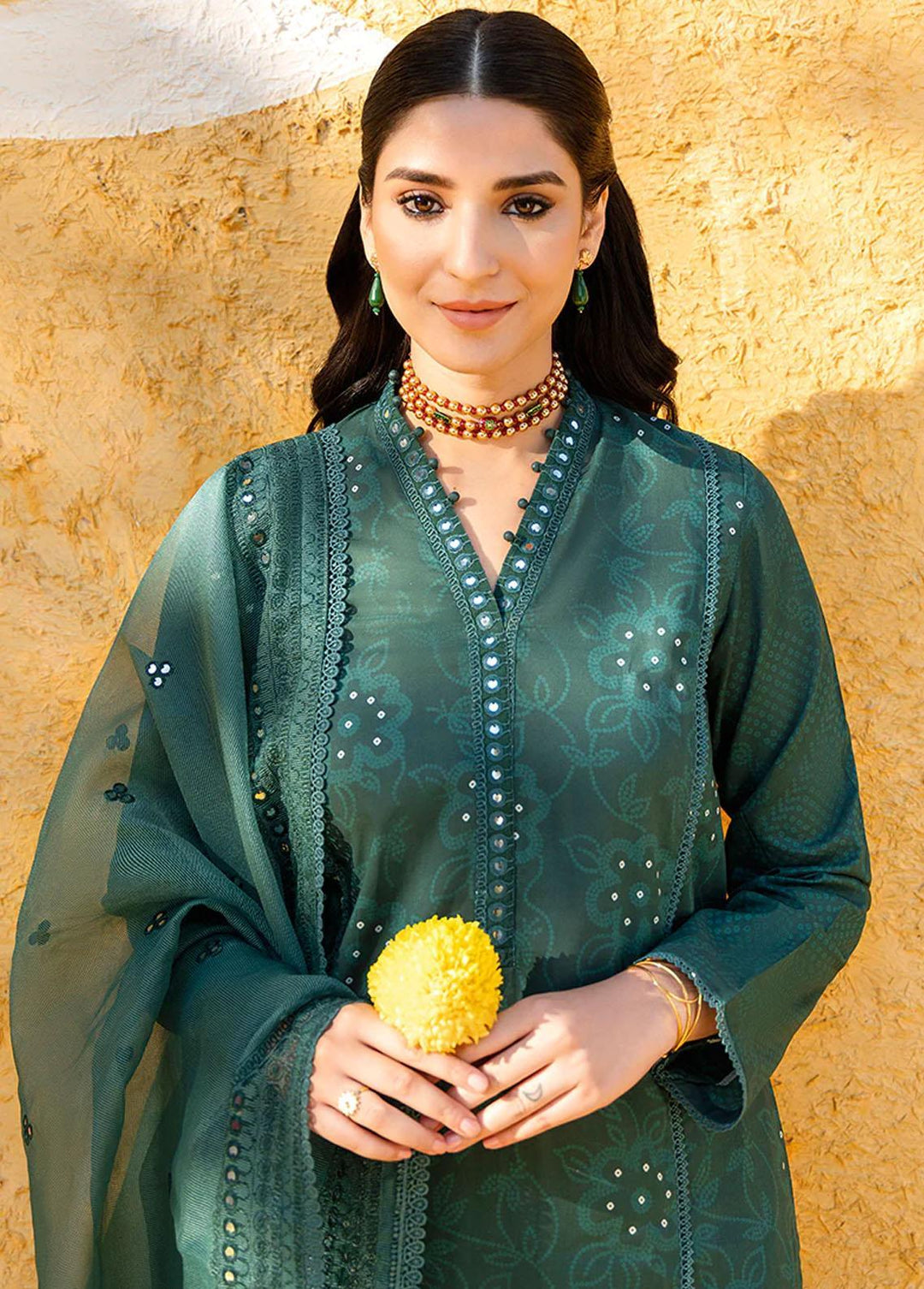 Uraan By Cross Stitch Embroidered Lawn Suits Unstitched 3 Piece CS23U Surreal Teal - Premium Collection