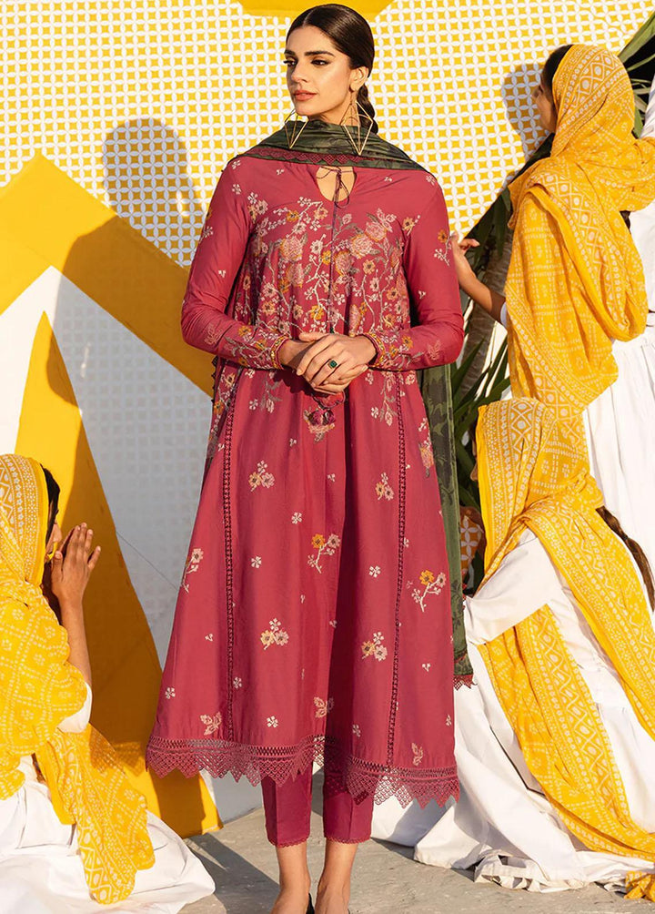 Uraan By Cross Stitch Embroidered Lawn Suits Unstitched 3 Piece CS23U Vivid Flamboyant - Premium Collection