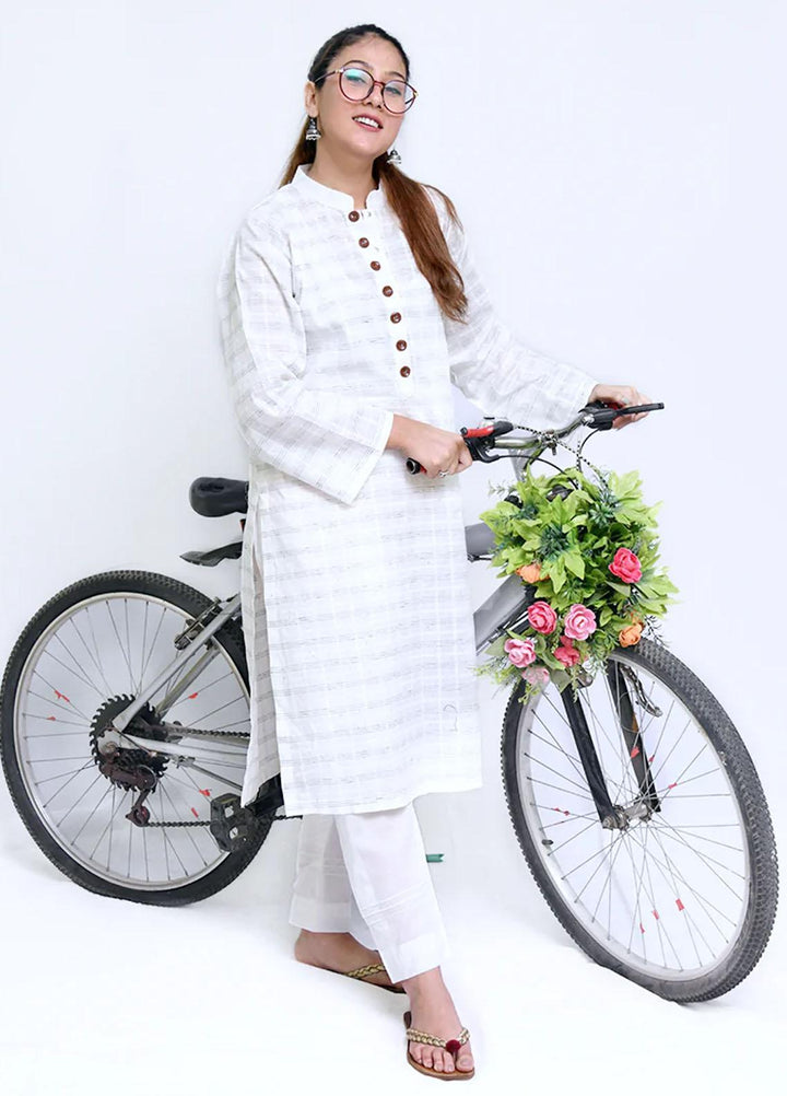 Uzul Trends Pret  Cotton 2 Piece Dress DG White
