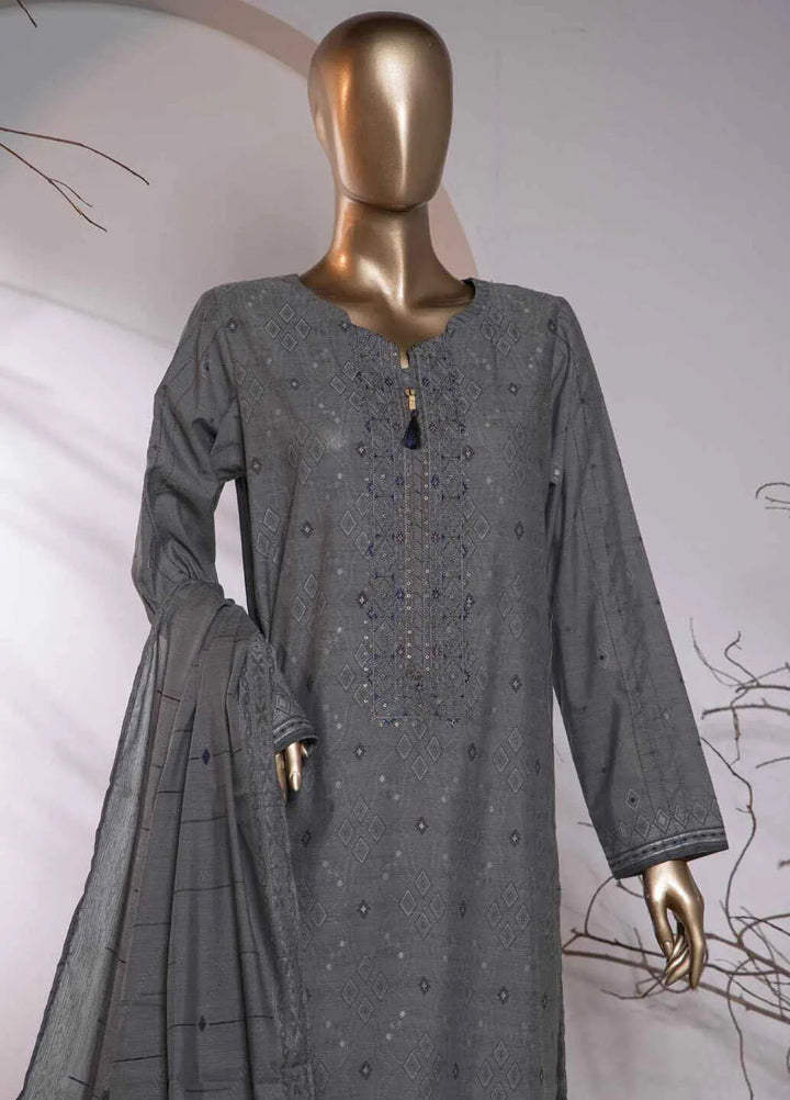 Valencia by Hz Textiles Printed Jacquard Suits Unstitched 3 Piece HZ24VW VJ-11 - Winter Collection