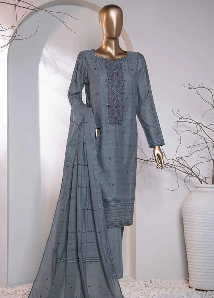 Valencia by Hz Textiles Printed Jacquard Suits Unstitched 3 Piece HZ24VW VJ-12 - Winter Collection