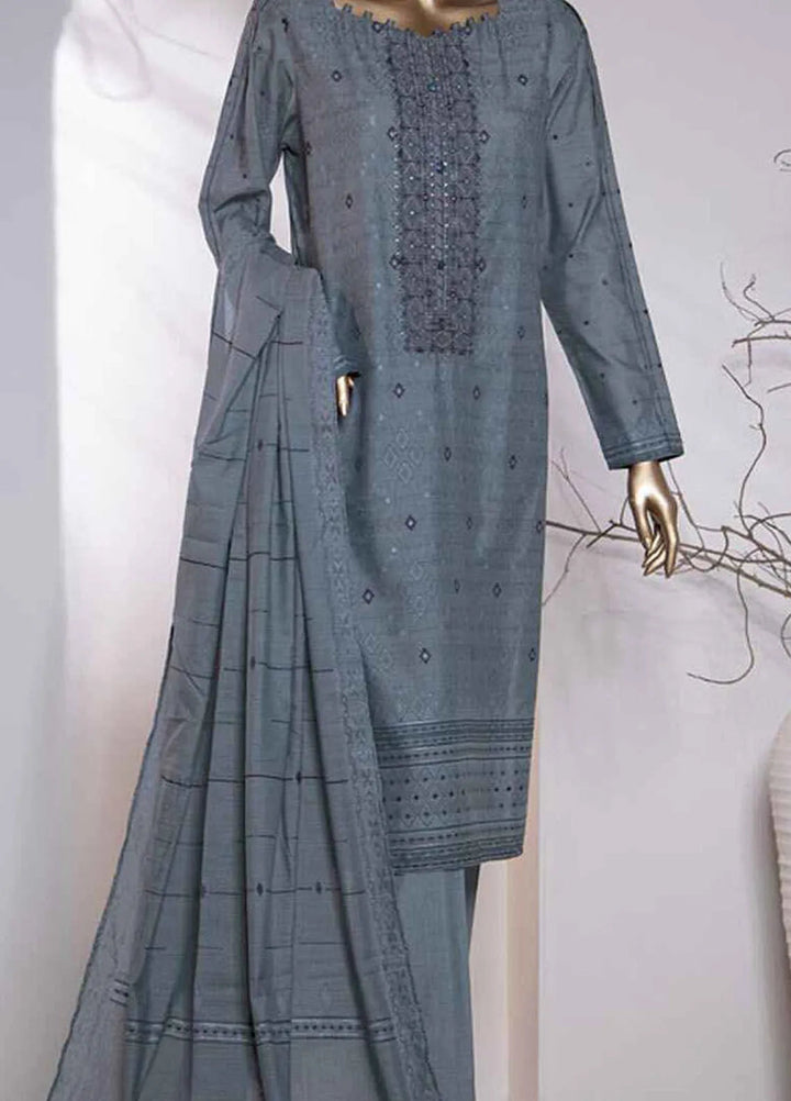Valencia by Hz Textiles Printed Jacquard Suits Unstitched 3 Piece HZ24VW VJ-12 - Winter Collection