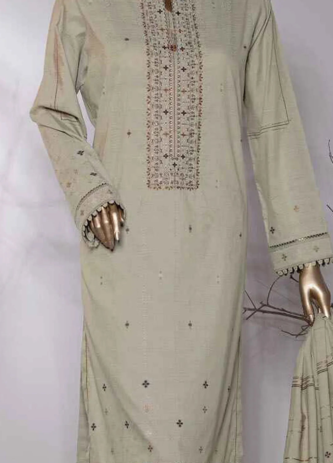 Valencia by Hz Textiles Printed Jacquard Suits Unstitched 3 Piece HZ24VW VJ-15 - Winter Collection