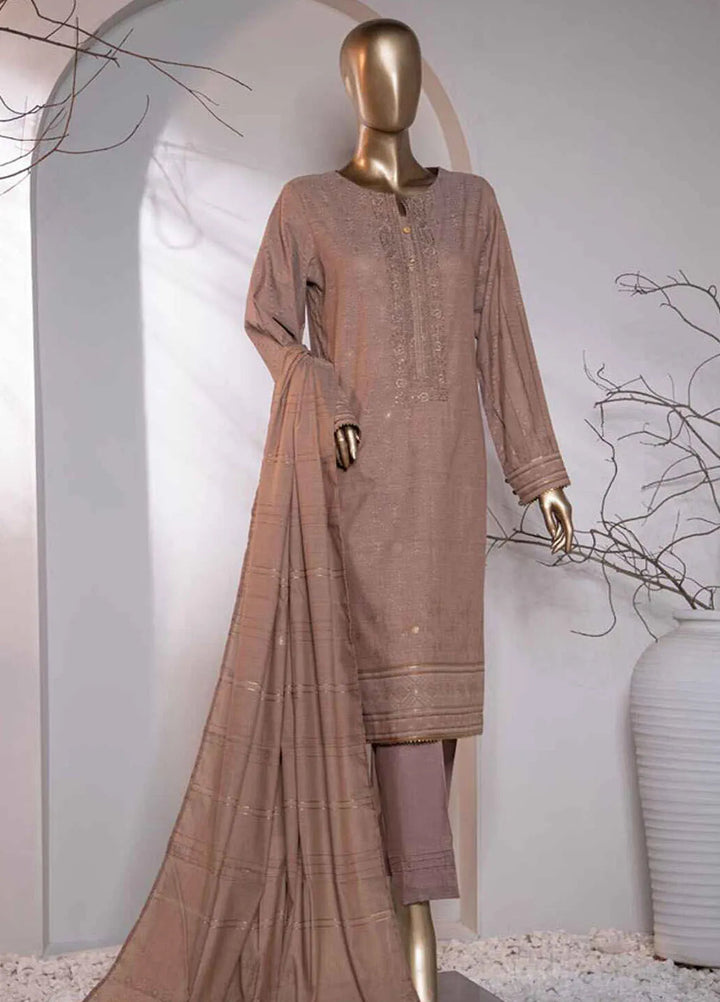 Valencia by Hz Textiles Printed Jacquard Suits Unstitched 3 Piece HZ24VW VJ-19 - Winter Collection