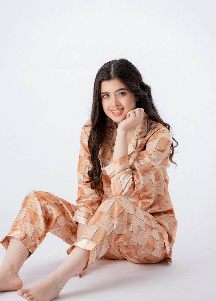 Valerie Pret Printed Satin Night Wear Pajama Set VDPJ1022-02