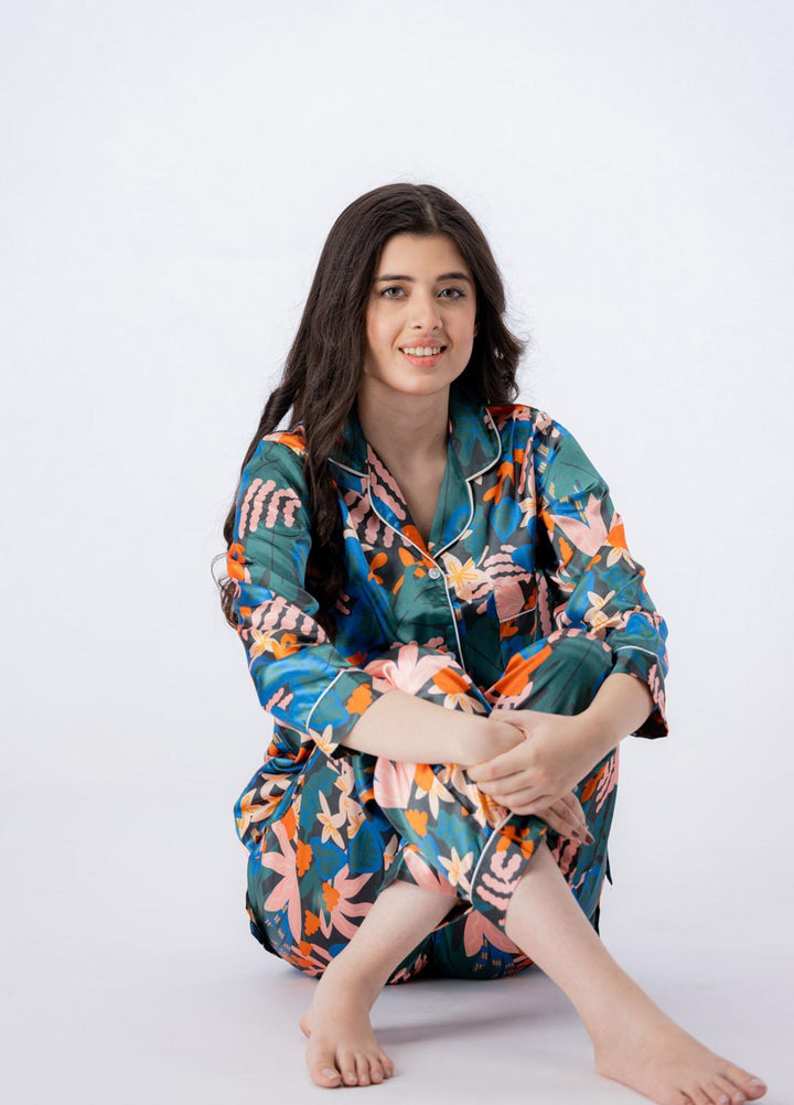 Valerie Pret Printed Satin Night Wear Pajama Set VDPJ1022-04