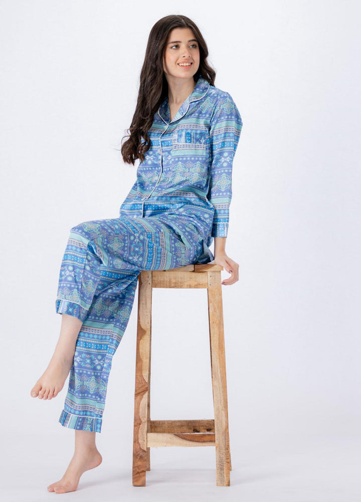 Valerie Pret Printed Satin Night Wear Pajama Set VDPJ1022-05