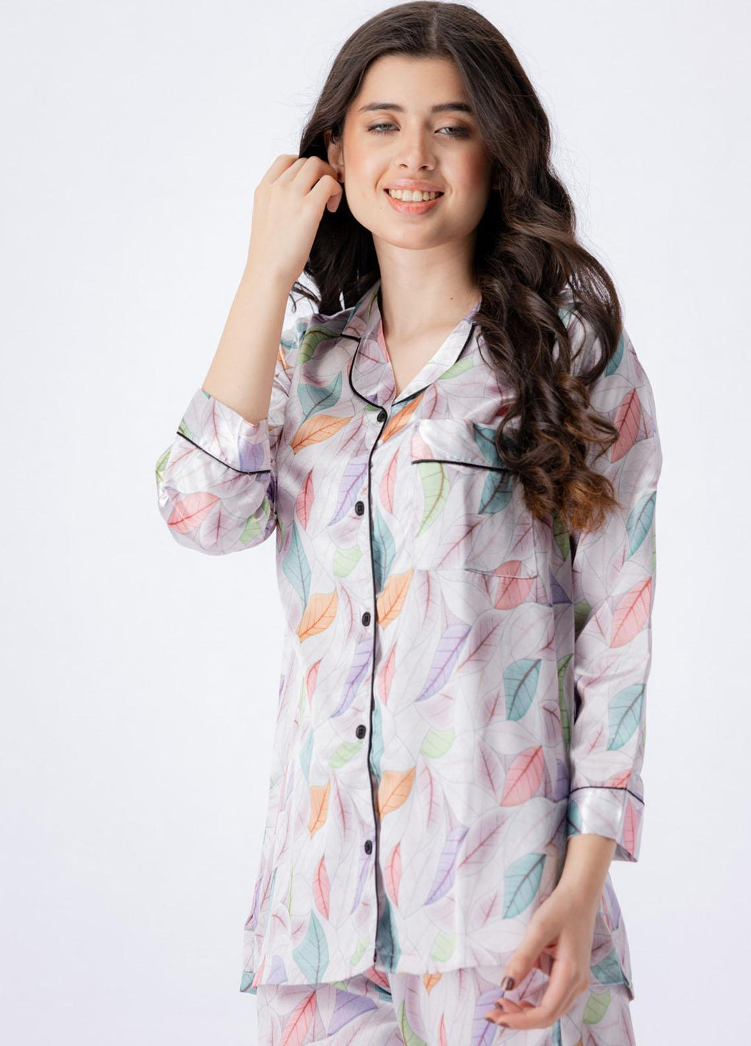 Valerie Pret Printed Satin Night Wear Pajama Set VDPJ1022-07