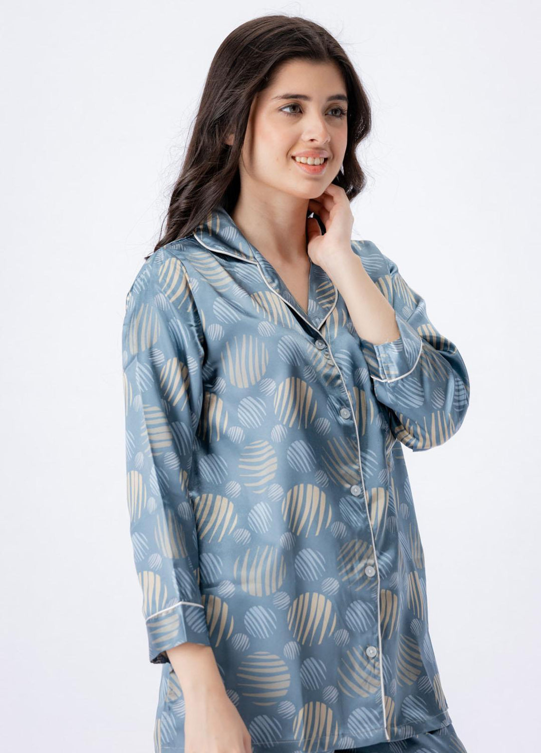 Valerie Pret Printed Satin Night Wear Pajama Set VDPJ1022-08