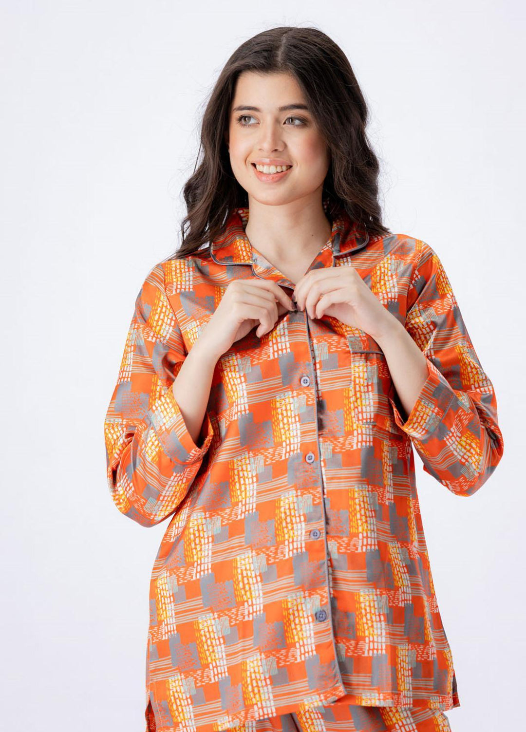 Valerie Pret Printed Satin Night Wear Pajama Set VDPJ1022-10