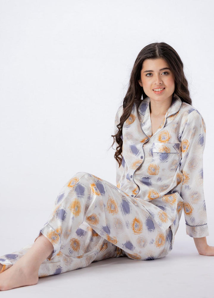 Valerie Pret Printed Satin Night Wear Pajama Set VDPJ1022-11