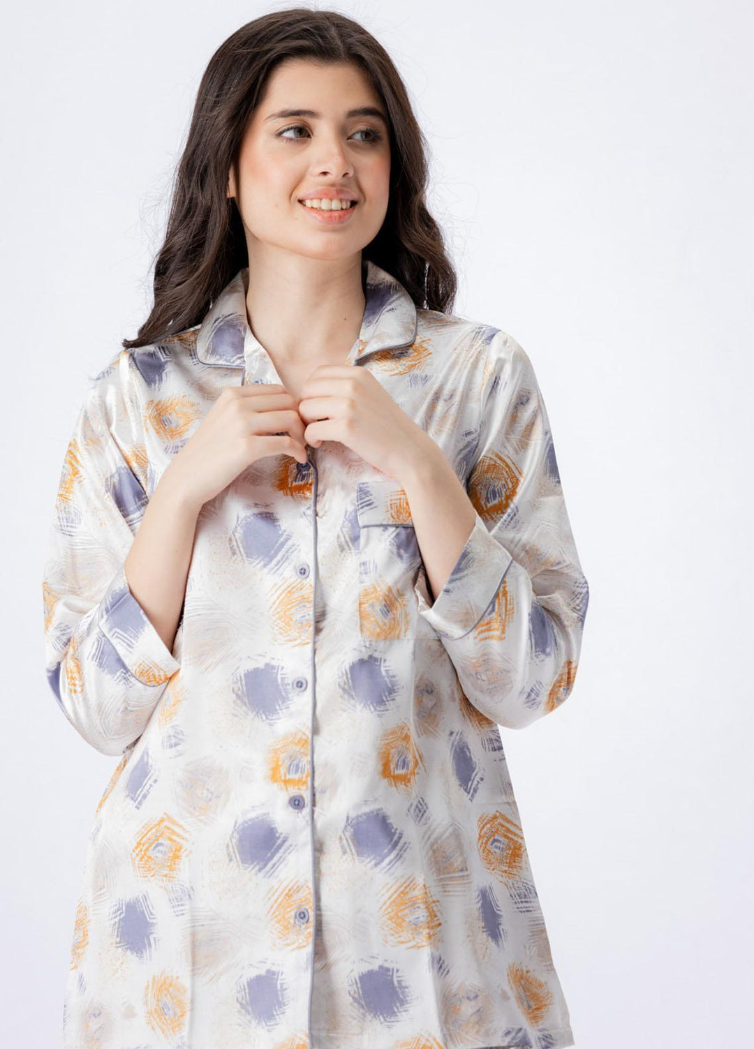 Valerie Pret Printed Satin Night Wear Pajama Set VDPJ1022-11