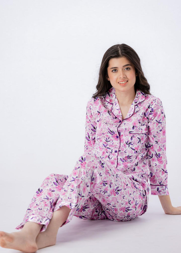 Valerie Pret Printed Satin Night Wear Pajama Set VDPJ1022-13