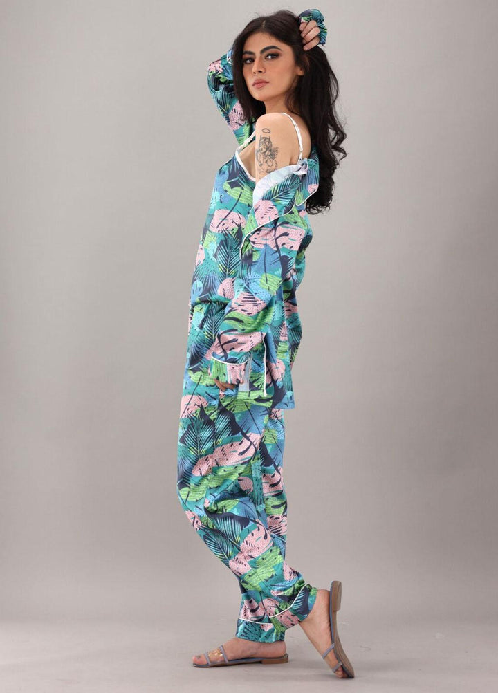 Valerie  7 Pcs Night Wear Satin Pajama Set CLK-ST-0003