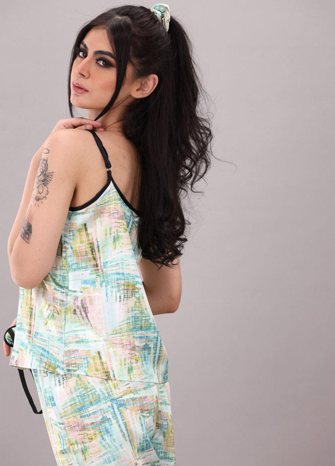 Valerie  7 Pcs Night Wear Satin Pajama Set CLK-ST-0026