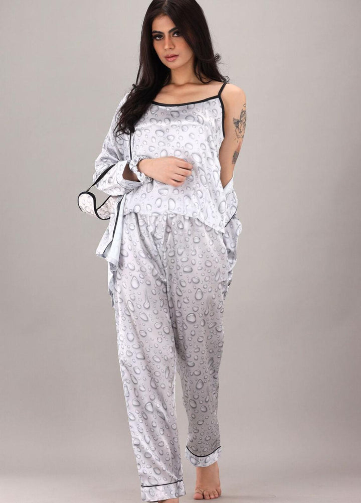 Valerie  7 Pcs Night Wear Satin Pajama Set CLK-ST-0039