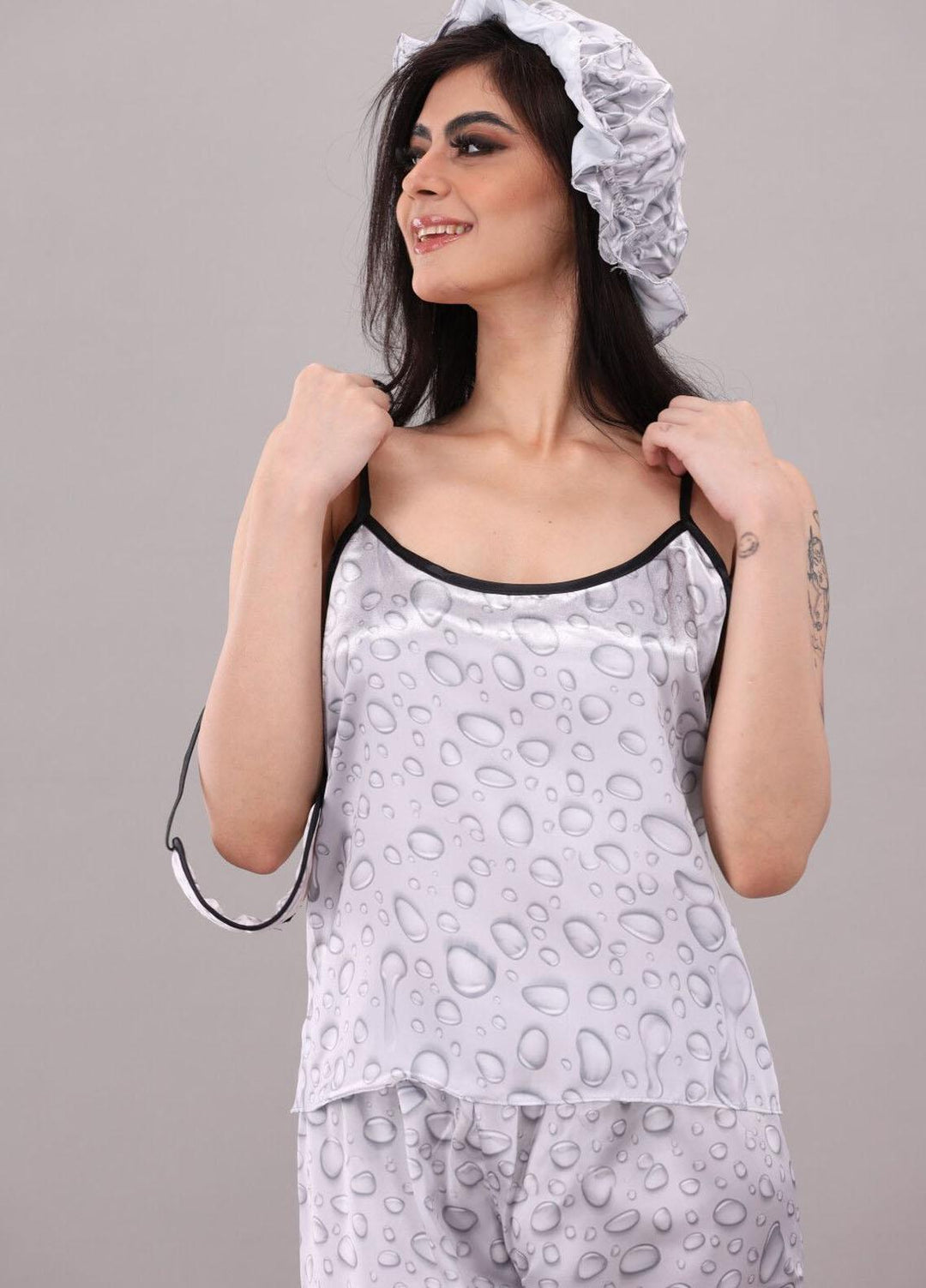 Valerie  7 Pcs Night Wear Satin Pajama Set CLK-ST-0039